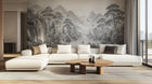 Traditional Black & White wallpaper for Living Room