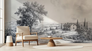 Traditional Black & White wallpaper for Living Room