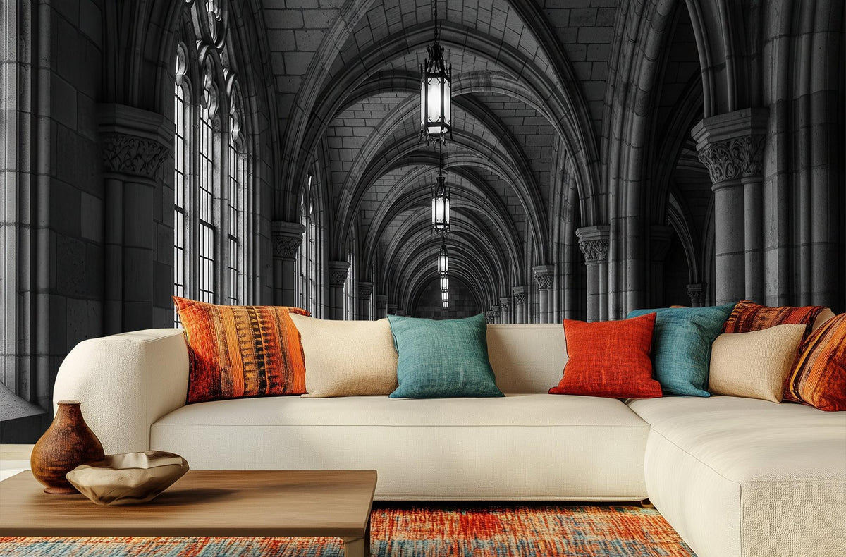 Traditional Black & White wallpaper for Living Room