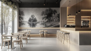 Traditional Black & White wallpaper for Living Room
