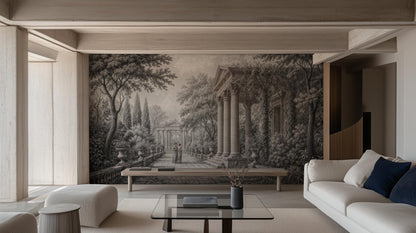 Vintage Black & White wallpaper for Living Room