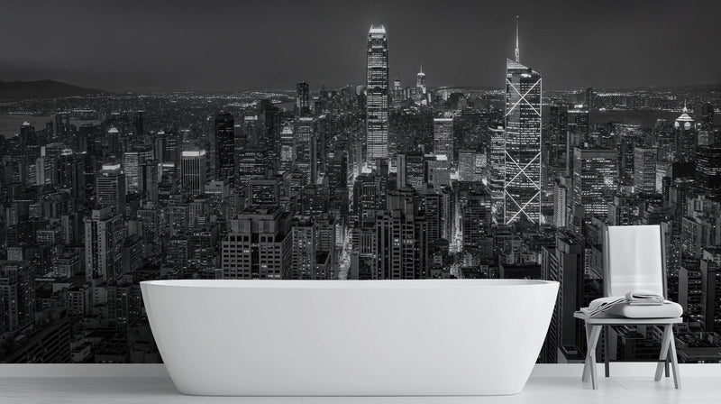 Banyo için Çağdaş Siyah duvar kağıdı