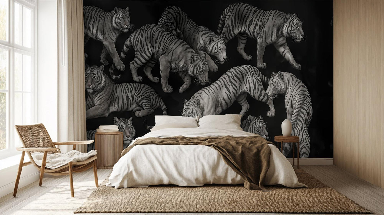 Contemporary Black wallpaper for Bedroom