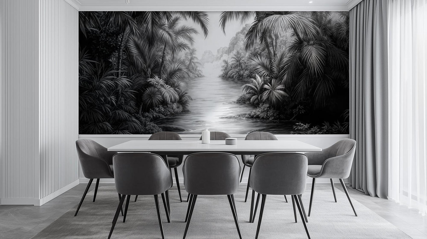 Contemporary Black wallpaper for Dining Room