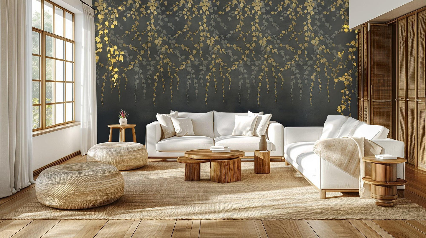 Contemporary Black wallpaper for Living Room