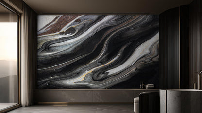 Contemporary Black wallpaper for Living Room