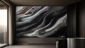 Contemporary Black wallpaper for Living Room