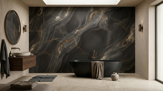 Modern Black wallpaper for Bathroom