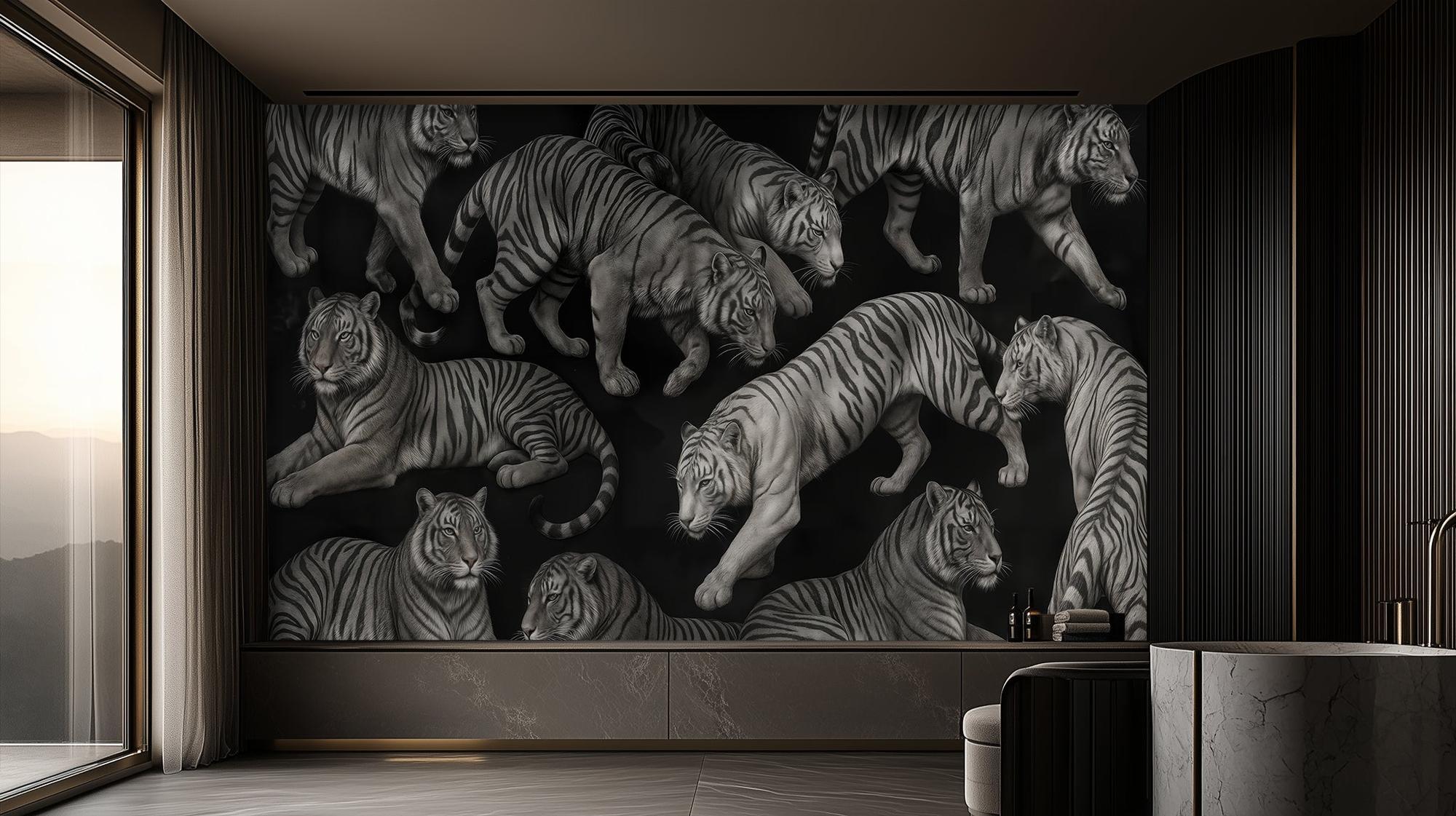 Modern Black wallpaper for Living Room
