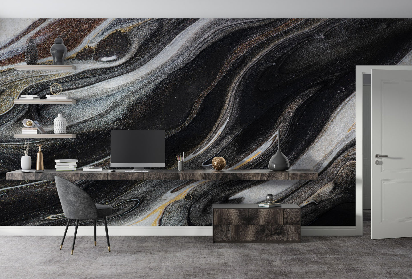 Modern Black wallpaper for Office