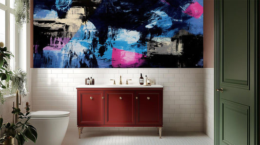 Abstract Blue wallpaper for Bathroom