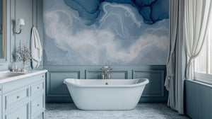 Abstract Blue wallpaper for Bathroom