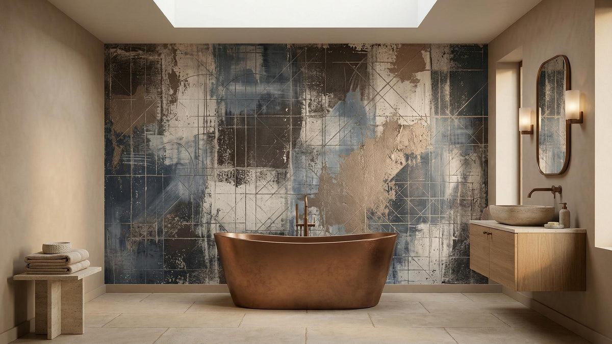 Abstract Blue wallpaper for Bathroom