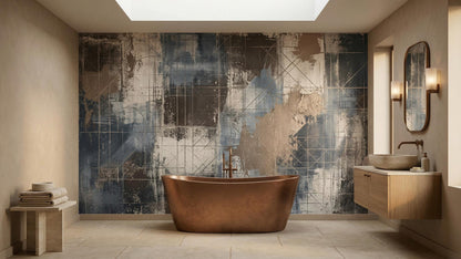 Abstract Blue wallpaper for Bathroom