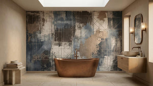 Abstract Blue wallpaper for Bathroom