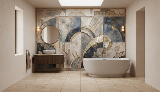 Abstract Blue wallpaper for Bathroom
