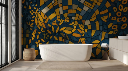 Abstract Blue wallpaper for Bathroom