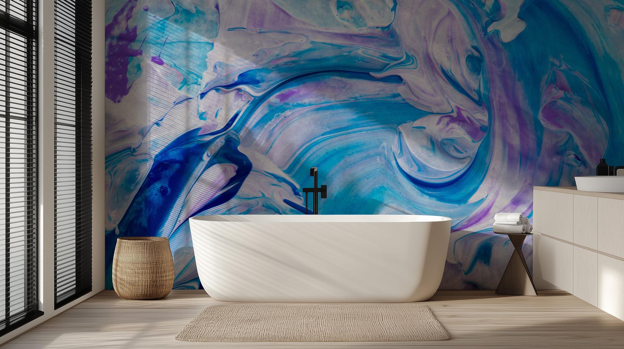 Abstract Blue wallpaper for Bathroom