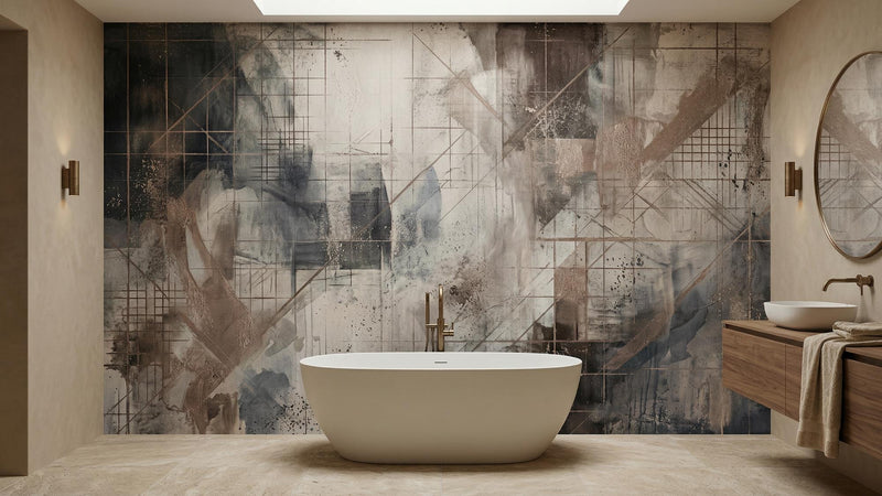Abstract Blue wallpaper for Bathroom