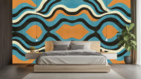 Abstract Blue wallpaper for Bedroom