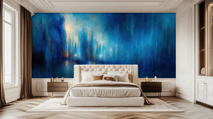 Abstract Blue wallpaper for Bedroom