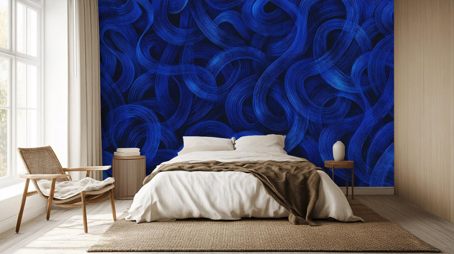 Abstract Blue wallpaper for Bedroom