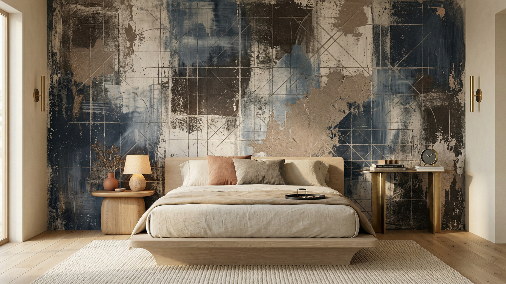 Abstract Blue wallpaper for Bedroom