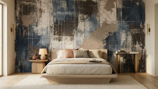 Abstract Blue wallpaper for Bedroom