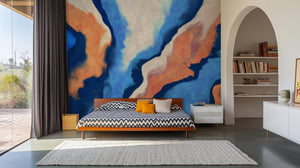 Abstract Blue wallpaper for Bedroom