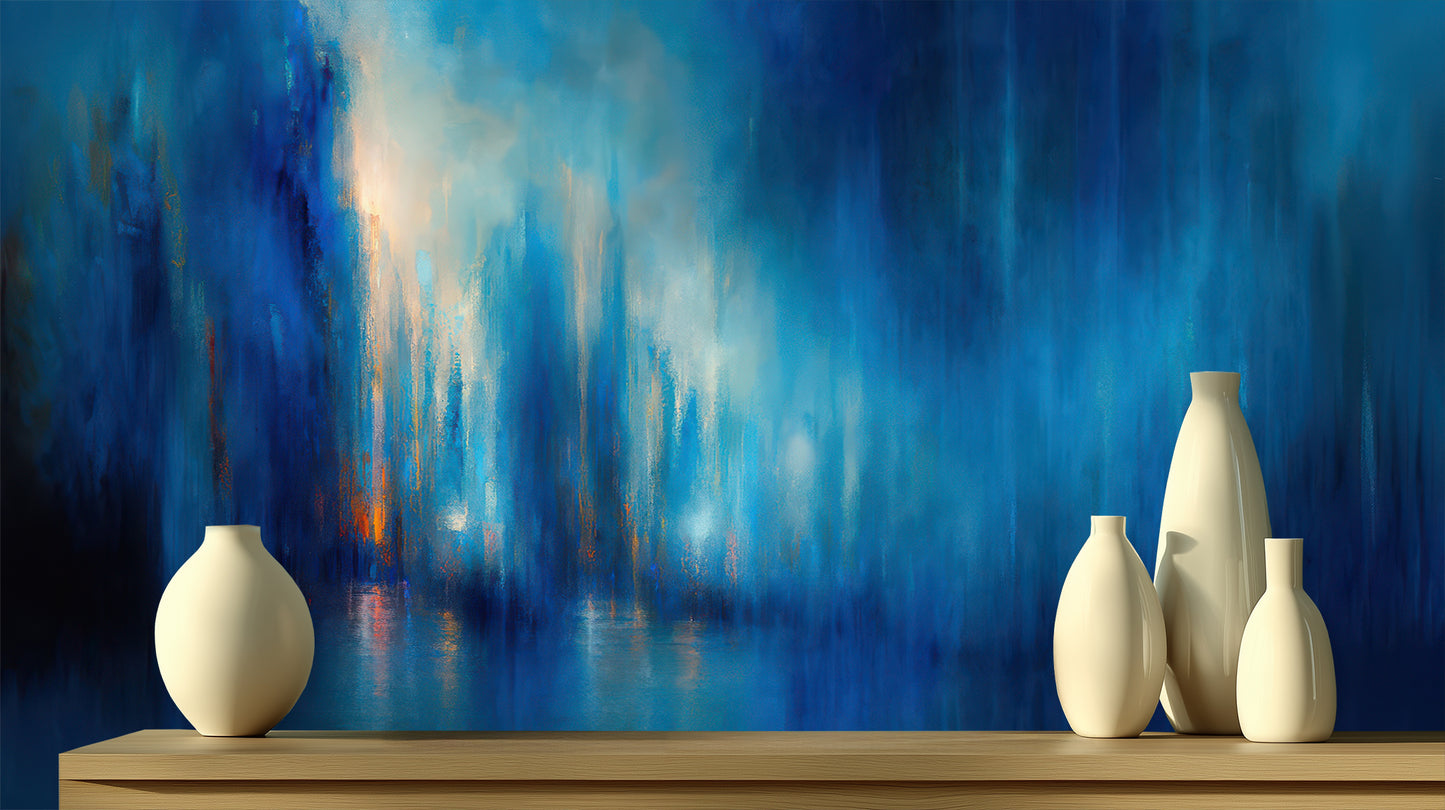 Abstract Blue wallpaper for Bedroom