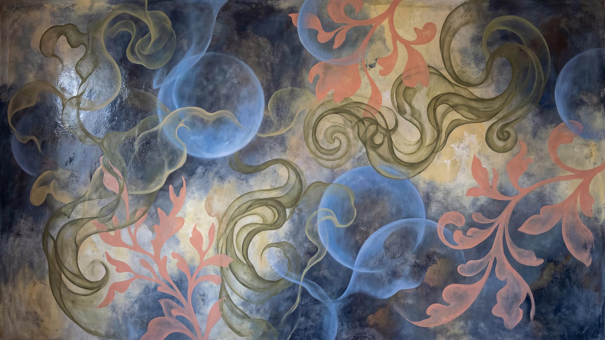 Whimsical Swirl Abstract Wallpaper