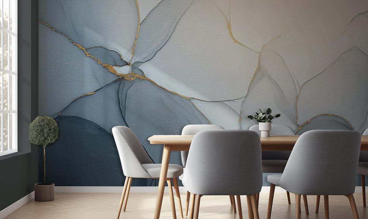 Abstract Blue wallpaper for Dining Room