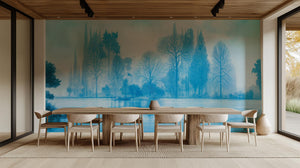 Abstract Blue wallpaper for Dining Room