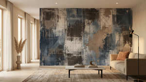 Abstract Blue wallpaper for Living Room