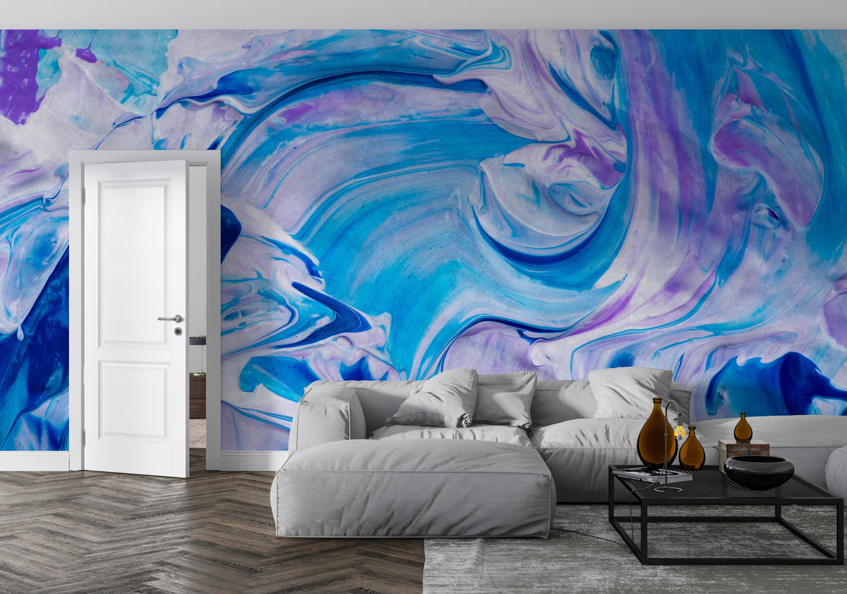 Abstract Blue wallpaper for Living Room