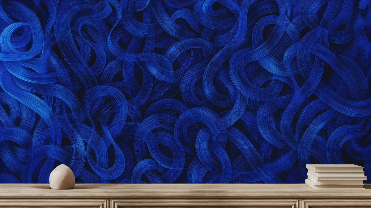 Abstract Blue wallpaper for Living Room