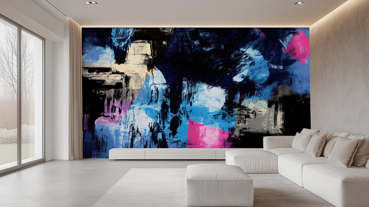 Abstract Blue wallpaper for Living Room