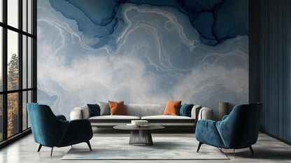 Abstract Blue wallpaper for Living Room
