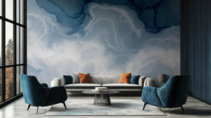 Abstract Blue wallpaper for Living Room
