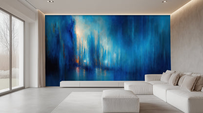 Abstract Blue wallpaper for Living Room