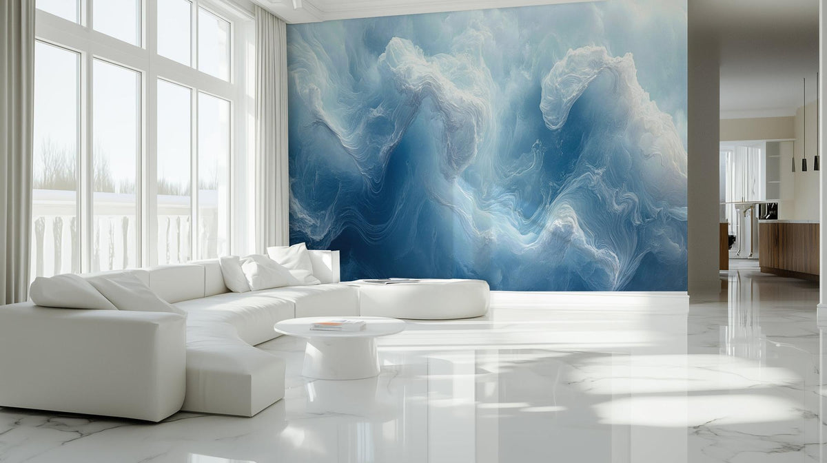Abstract Blue wallpaper for Living Room
