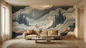 Abstract Blue wallpaper for Living Room