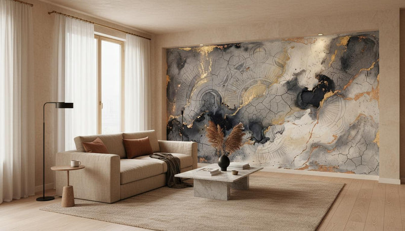 Abstract Blue wallpaper for Living Room