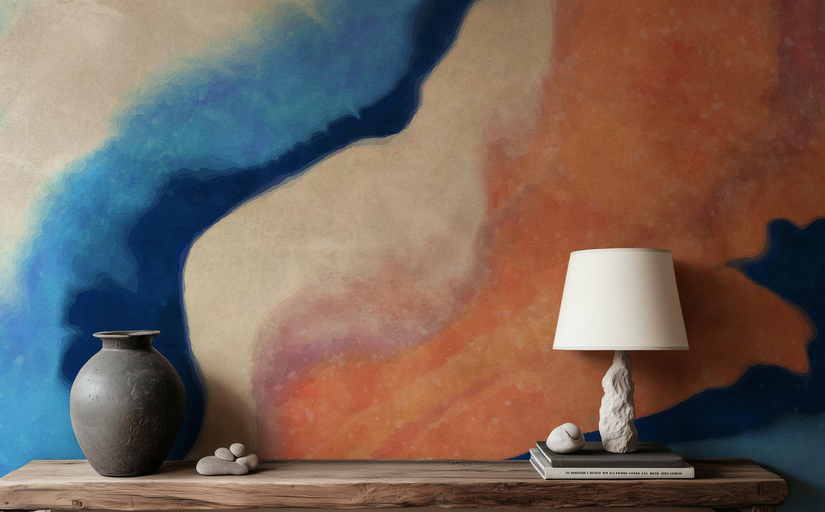 Abstract Blue wallpaper for Living Room
