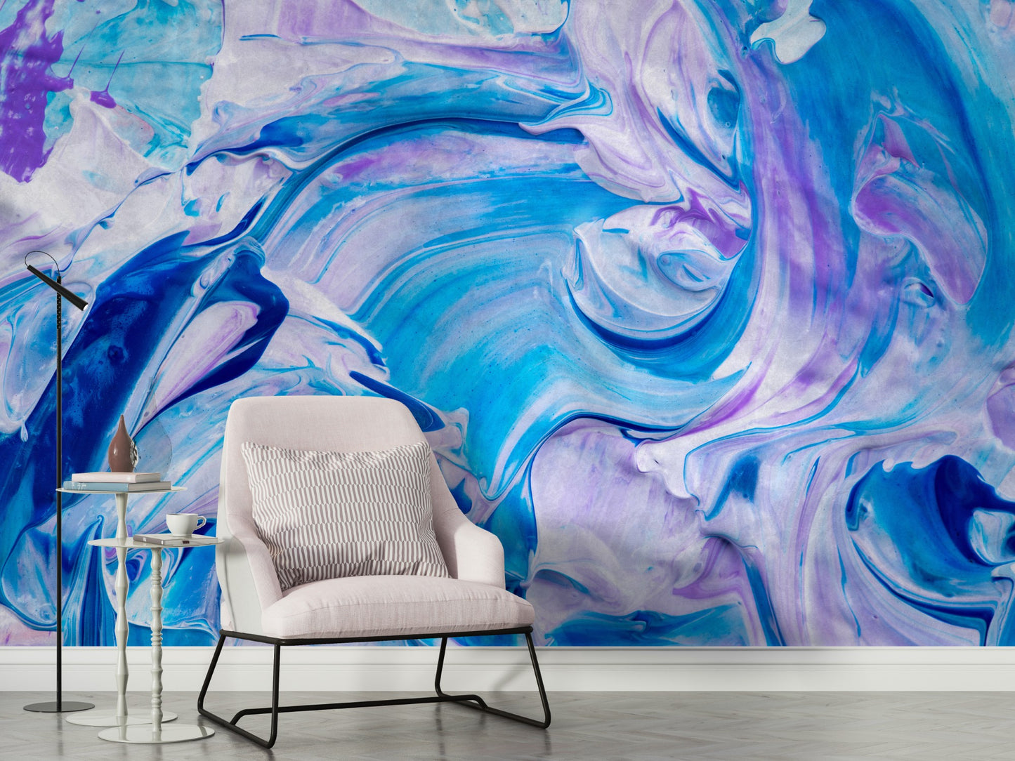 Abstract Blue wallpaper for Living Room