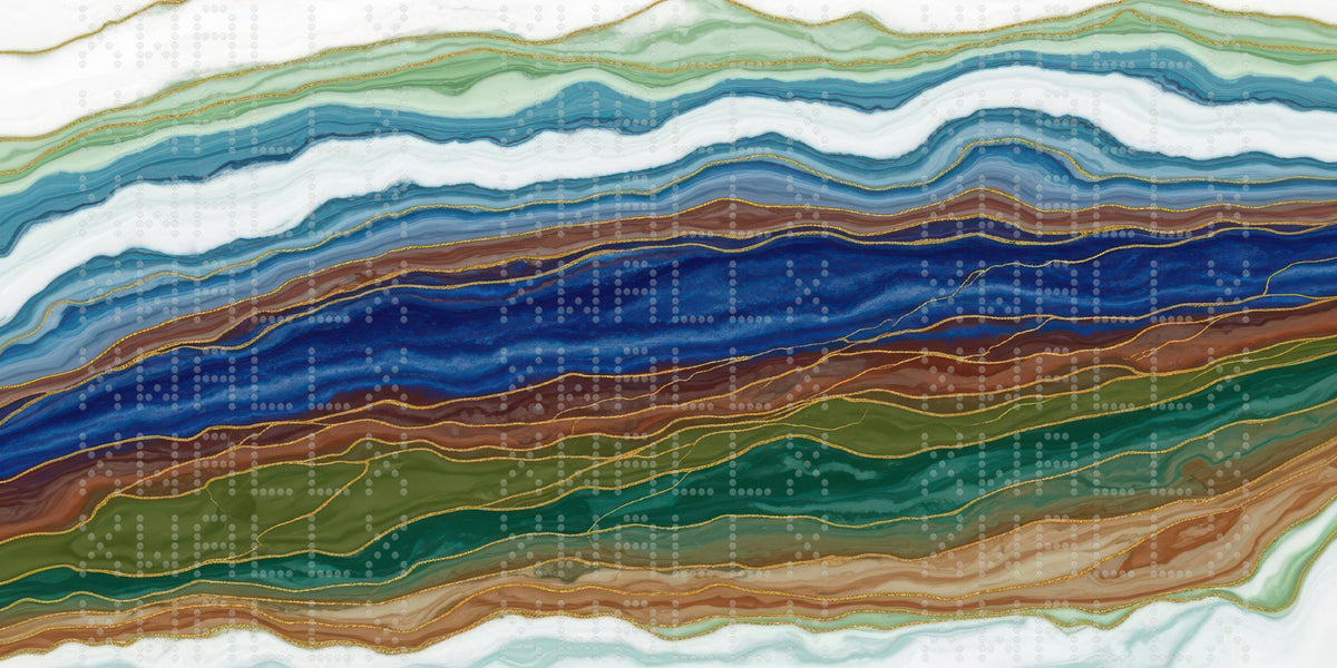 Blue and Brown Agate Strata Wallpaper