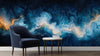 Cosmic Swirl Blue and Orange Wallpaper