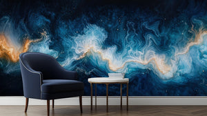 Abstract Blue wallpaper for Living Room