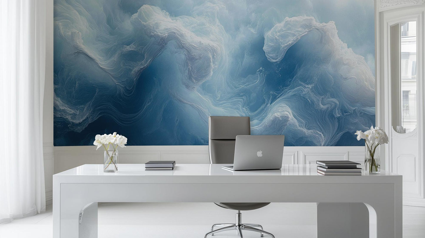 Abstract Blue wallpaper for Office