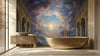 Majestic Cloudscape with Architectural Columns Wallpaper